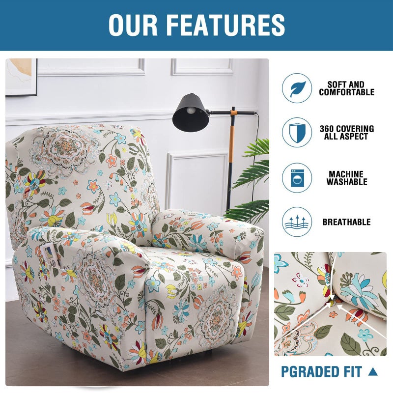Eco-Ancheng Recliner Slipcovers 4-Pieces Lazyboy Recliner Covers Recliner Couch Covers Recliner Chair Cover Non Slip Reclining Slipcovers with Storage Pockets Furniture Protector for Living Room - Image 3
